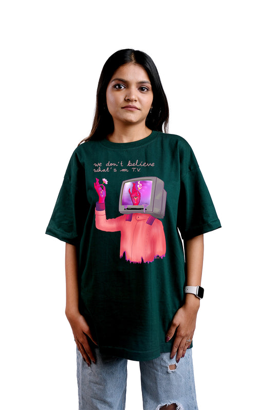 What's on TV Oversize Women (Forest Green)