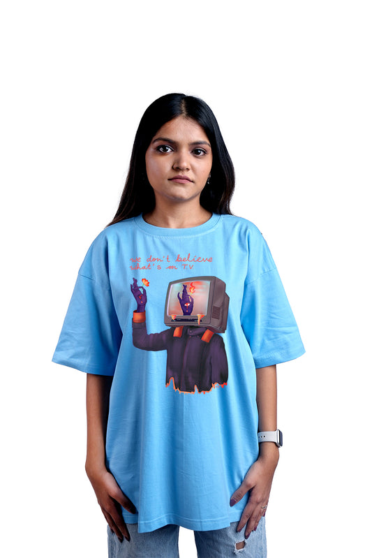 What's on TV Oversize Women (Sky Blue)