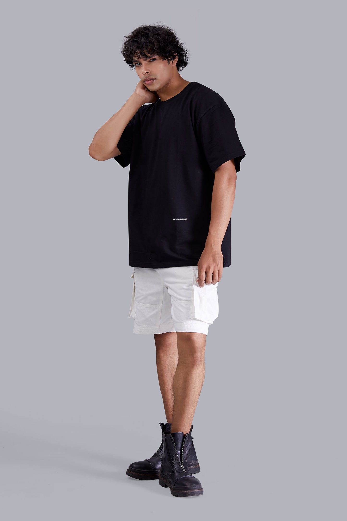 Anime Printed Oversized Black T shirt for Men