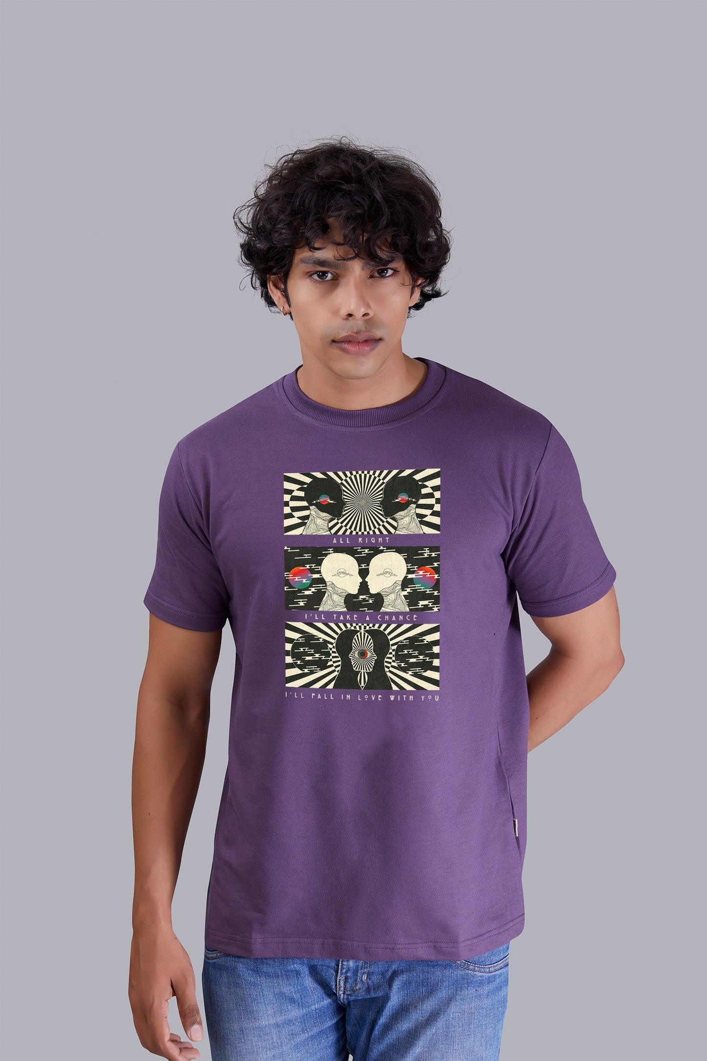 Grape Monochrome Chic Round T -Shirt