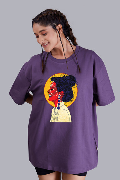 Live And Laugh Tribal Life Oversize Women (Grape)