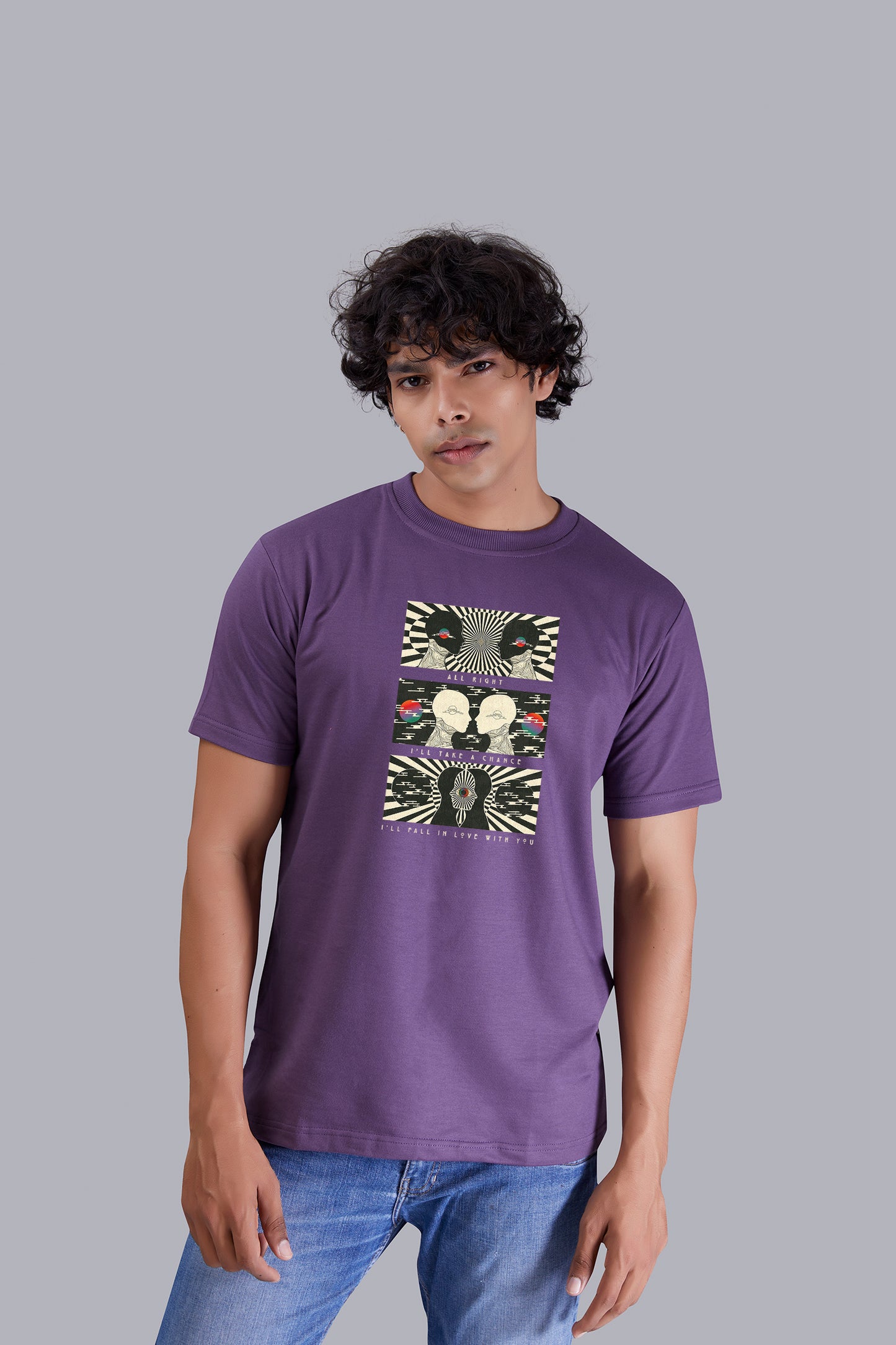 Grape Monochrome Chic Round T -Shirt