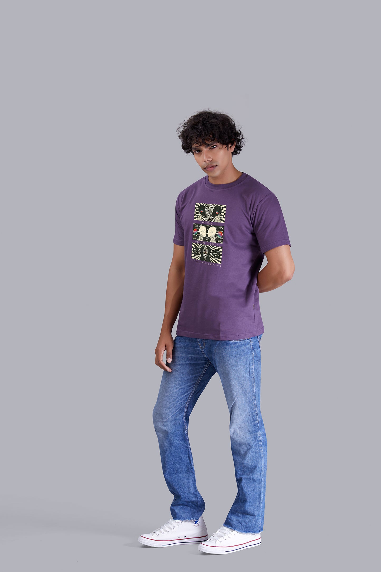 Grape Monochrome Chic Round T -Shirt