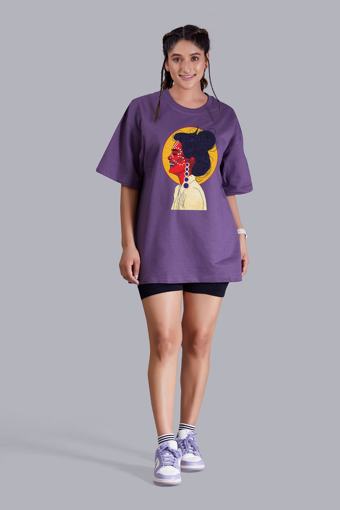 Live And Laugh Tribal Life Oversize Women (Grape)