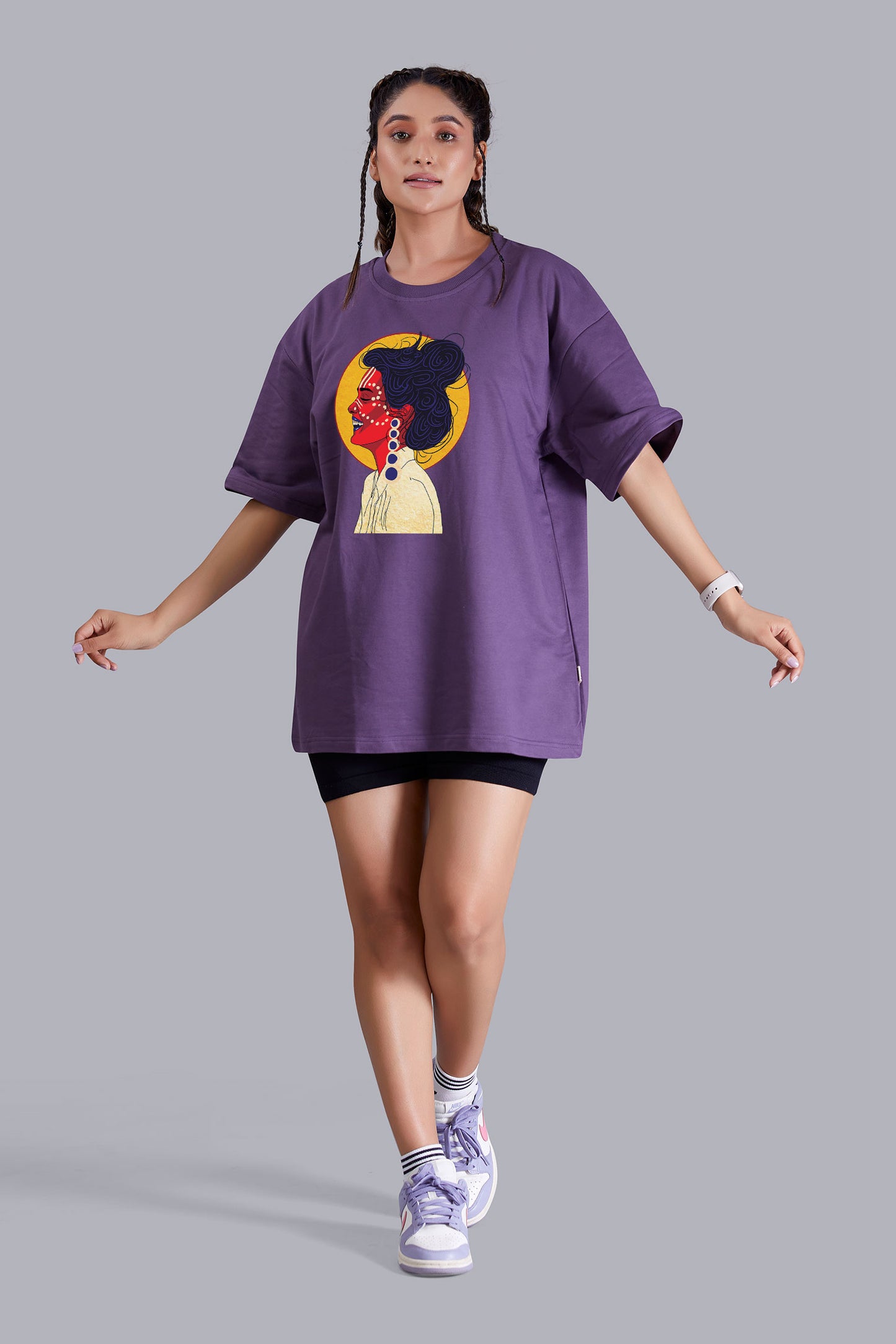 Live And Laugh Tribal Life Oversize Women (Grape)