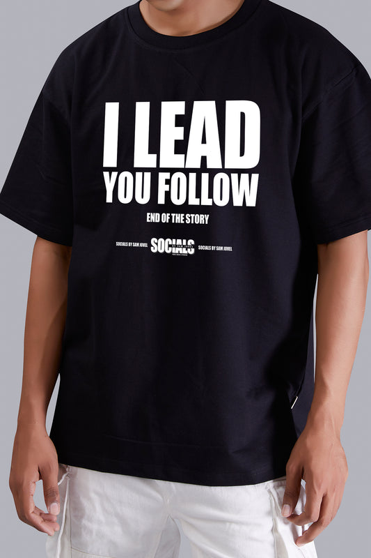 I Lead You Follow Oversize Men (Black)