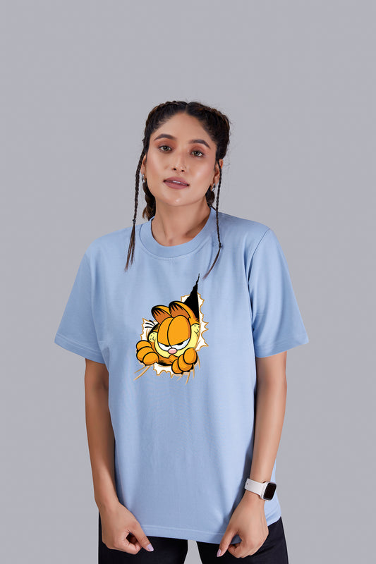 Garfield Round Neck Women (Sky Blue)