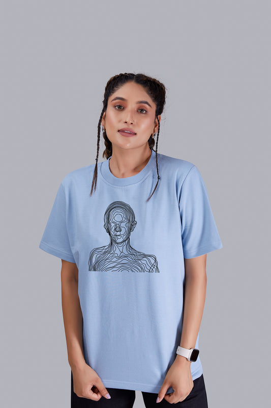 Wired Round Neck Women (Sky Blue)