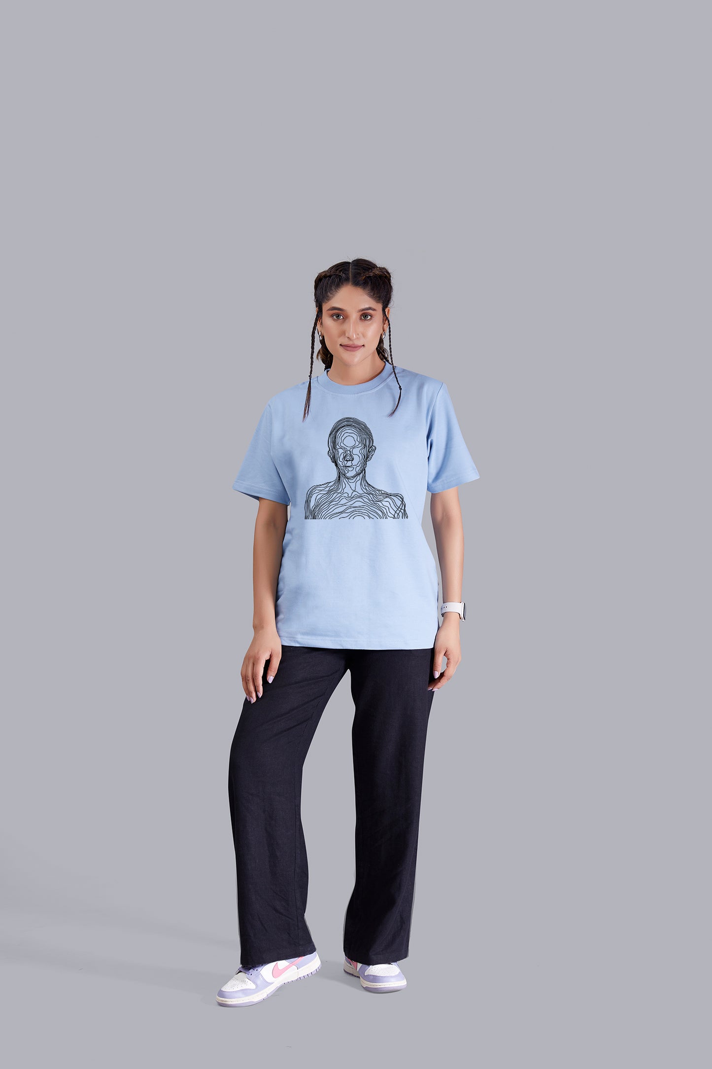 Wired Round Neck Women (Sky Blue)