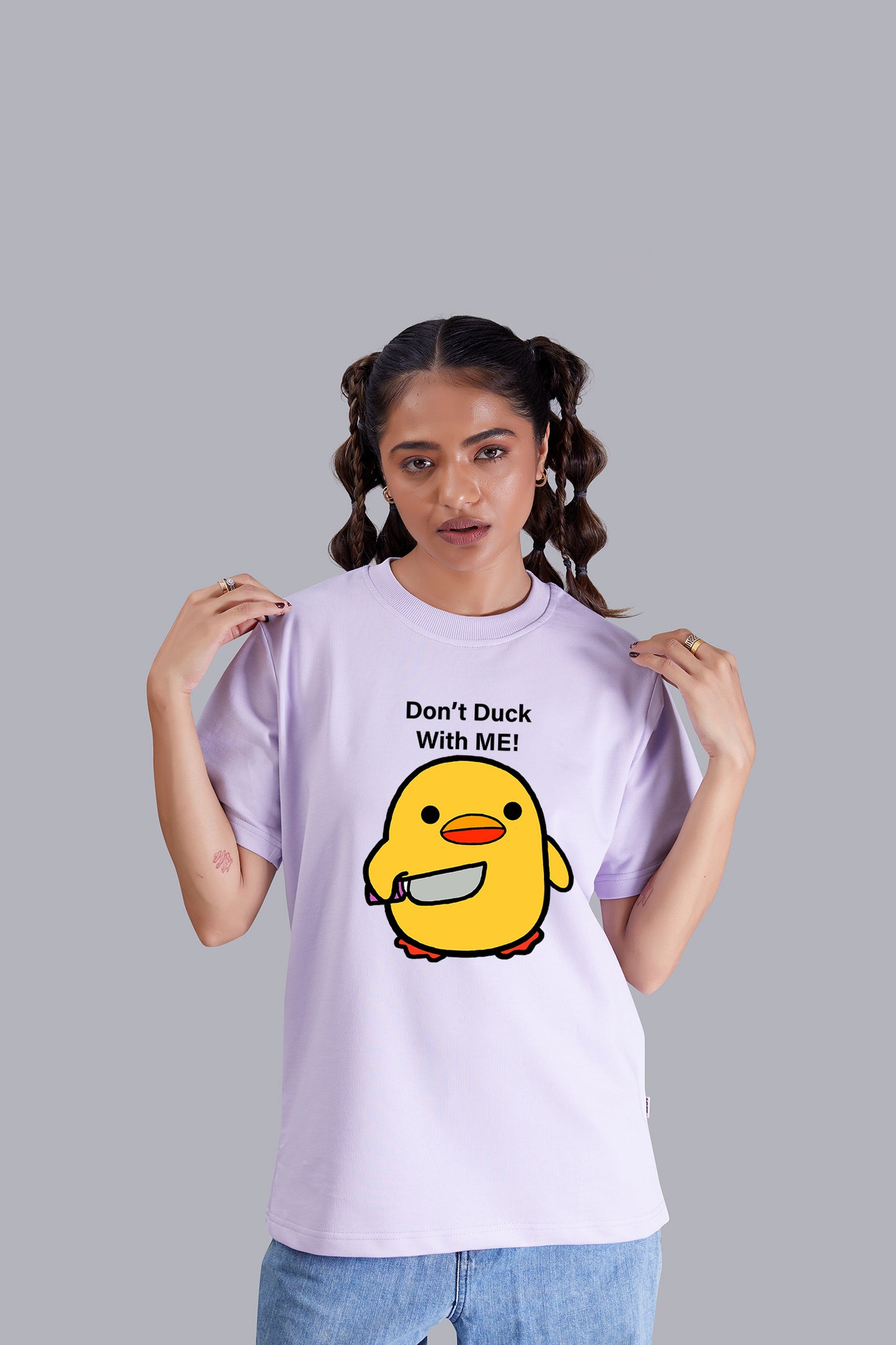 Don't Duck with me  Round Neck Women (Lavender)