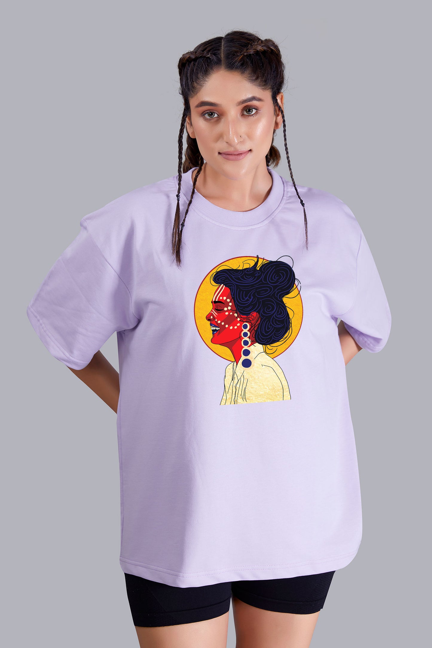 Live And Laugh Tribal Life Oversize Women (Lavender)