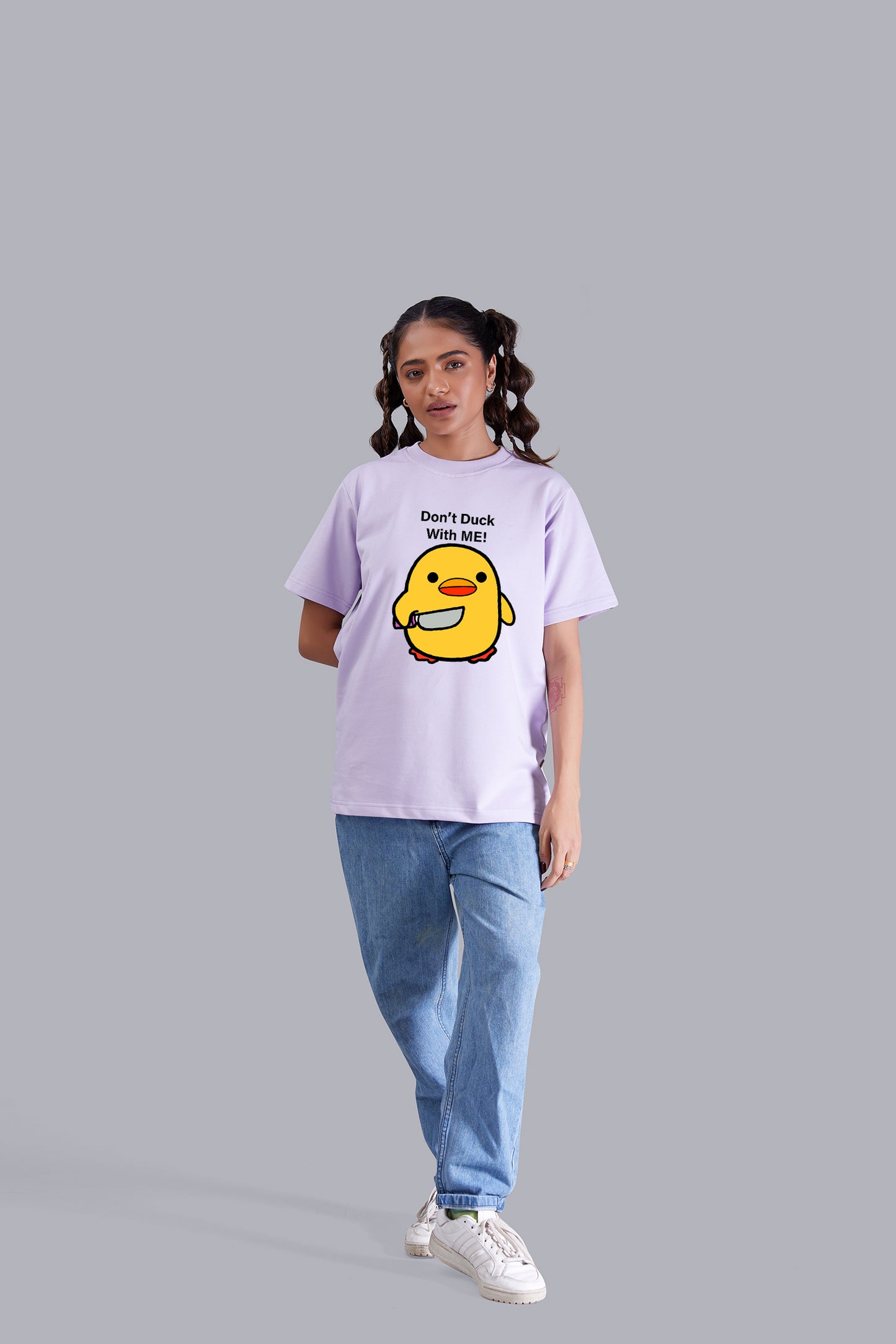 Don't Duck with me  Round Neck Women (Lavender)