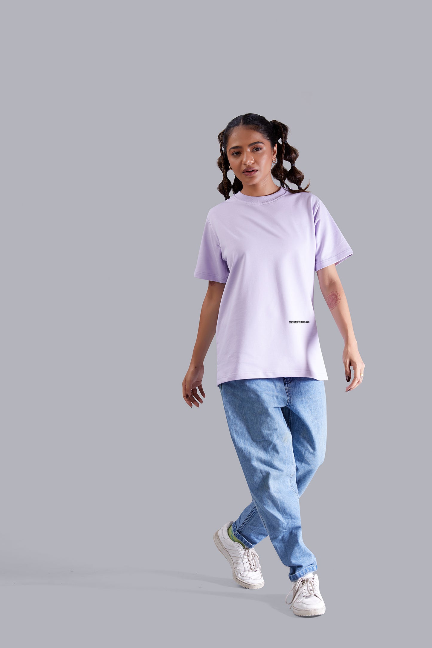 Walking Spaceship Round Neck Women (Lavender)