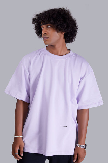 Anime Printed Oversized Lavender T shirt for Men