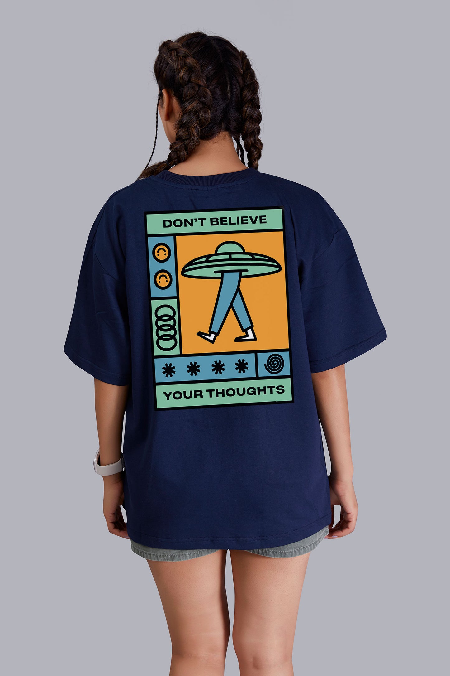 Don't Believe Your Thoughts Oversize Women (Navy Blue)