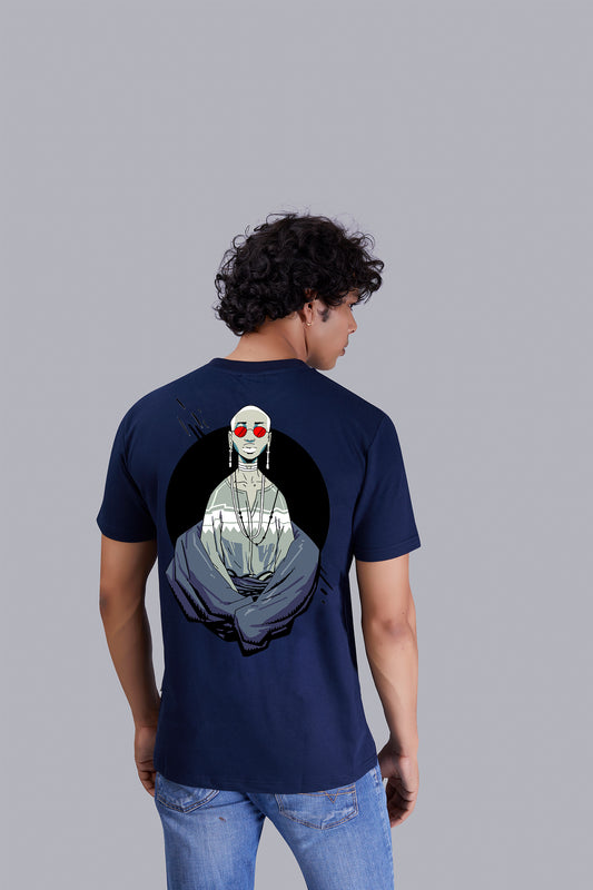 Ghost Soul Funky Hip Hop Navyblue Round Tshirt