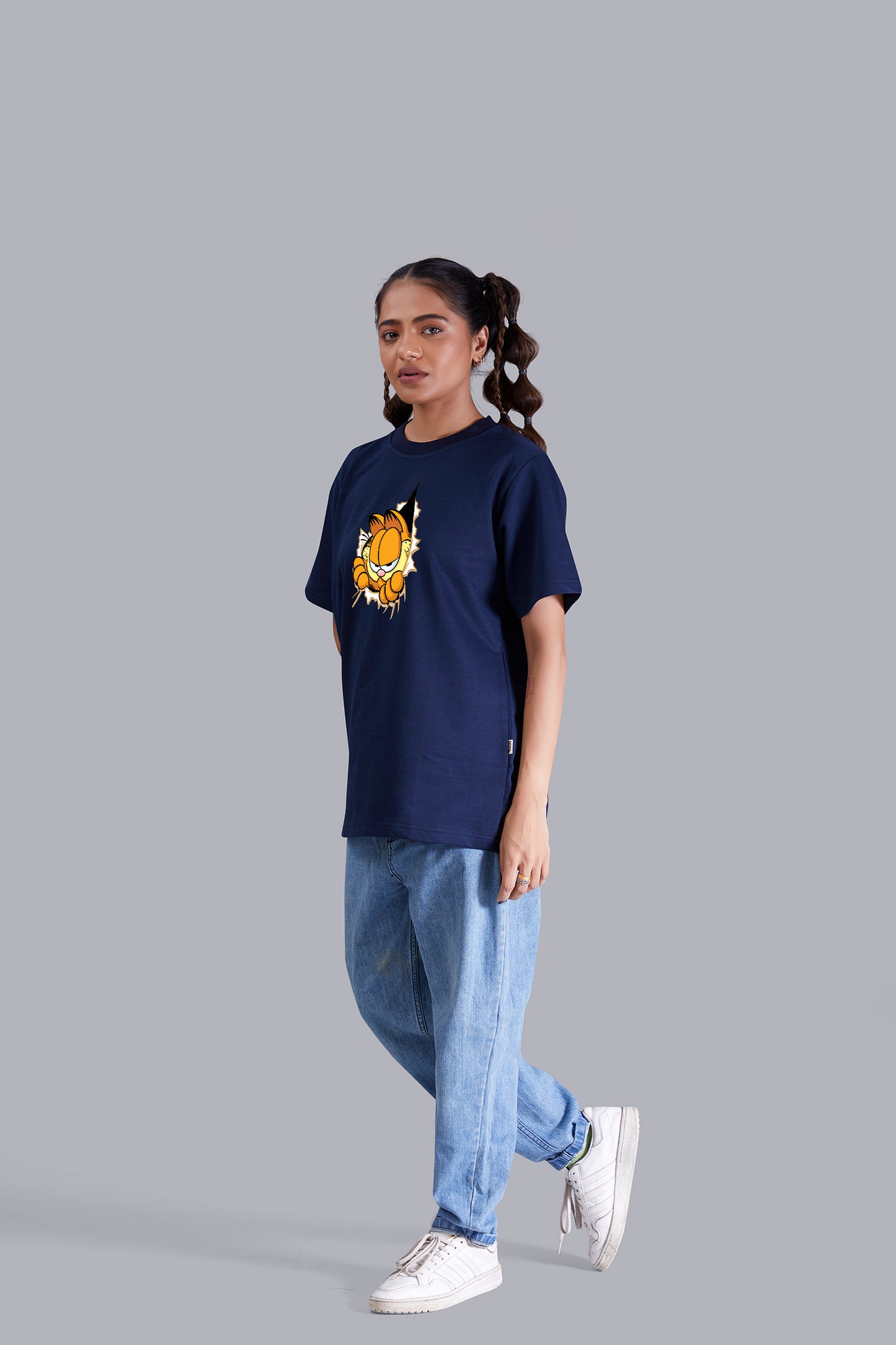 Garfield Round Neck Women (Navy Blue)