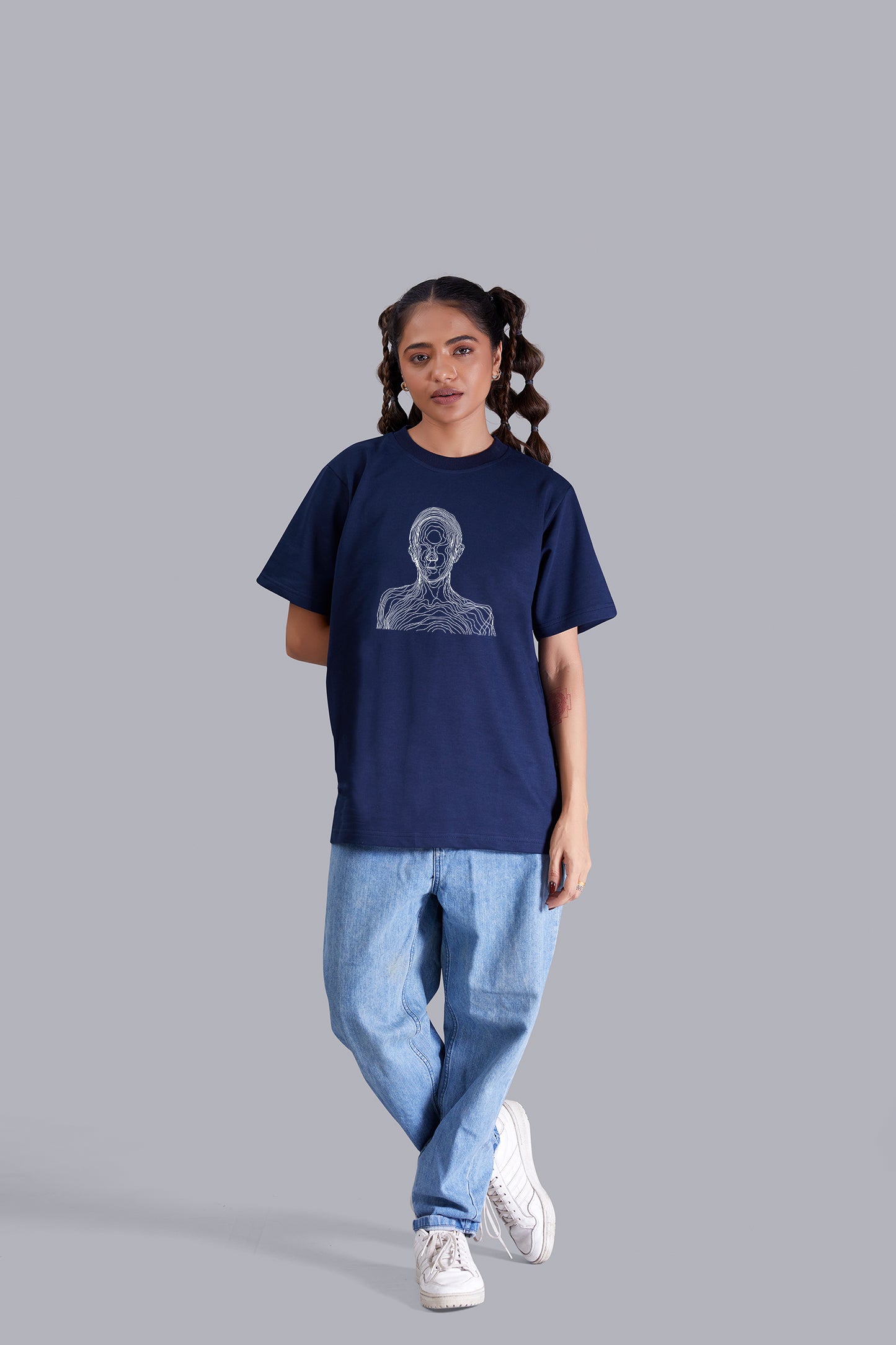 Wired Round Neck Women (Navy Blue)