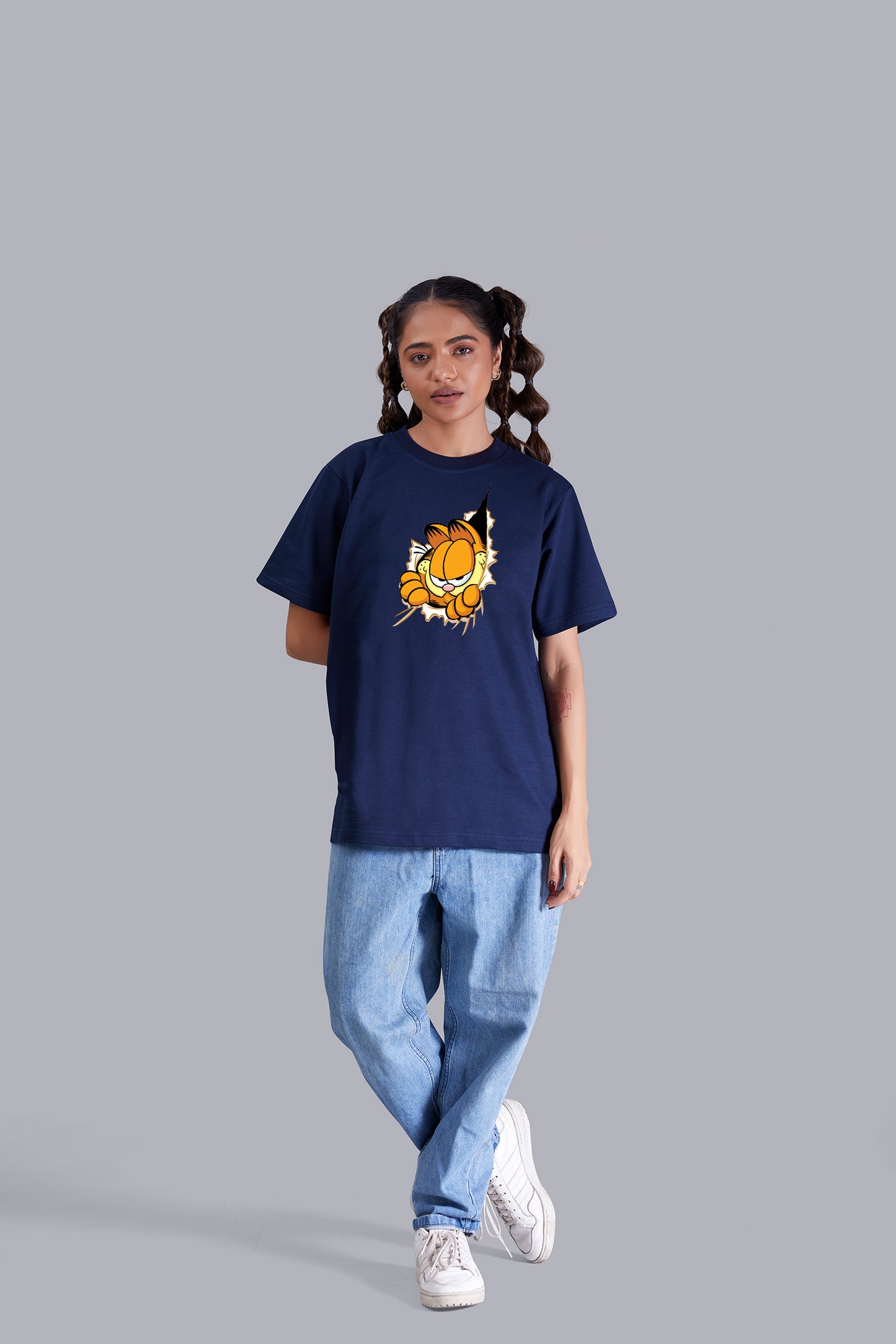 Garfield Round Neck Women (Navy Blue)