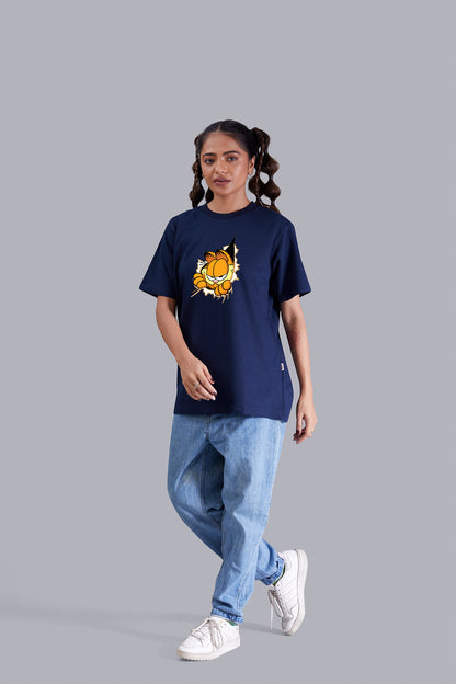 Garfield Round Neck Women (Navy Blue)