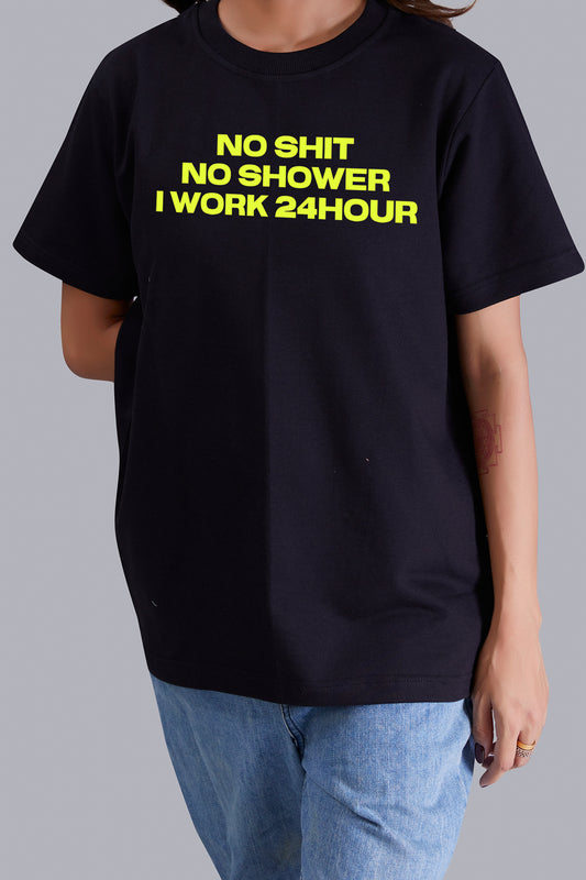 No Shit No Shower Round Women (Black)