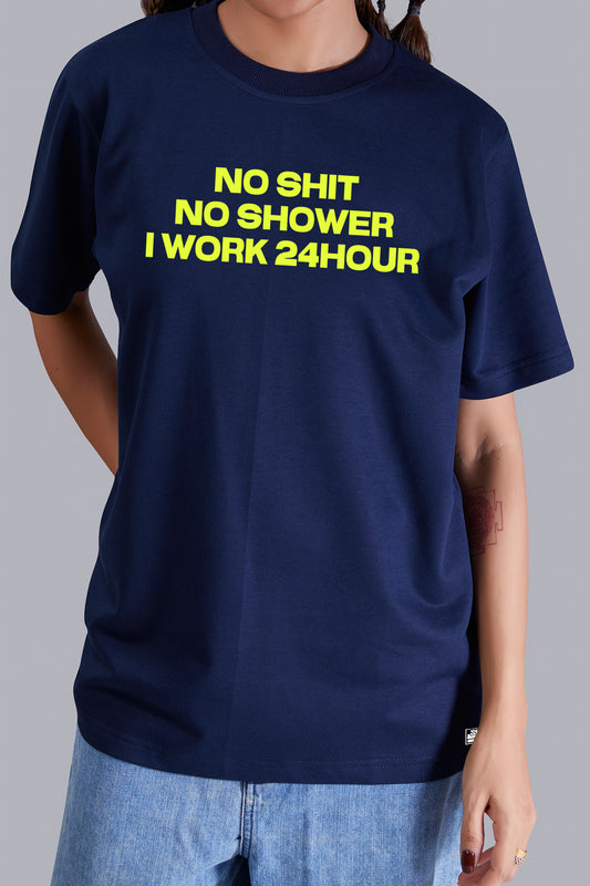 No Shit No Shower Round Women (Navy Blue)