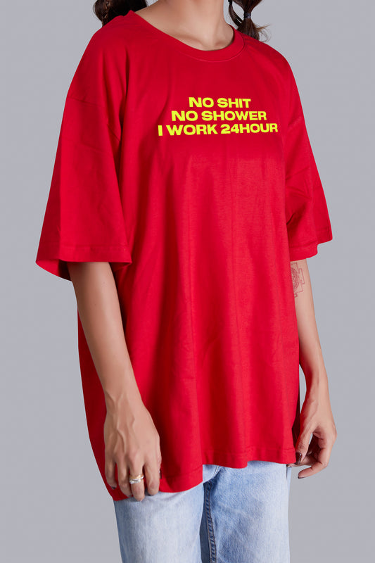 No Shit No Shower Oversize Women (Red)