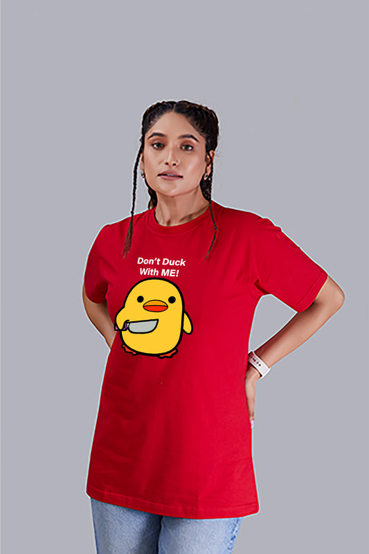 Don't Duck with me Round Neck Women (Red)