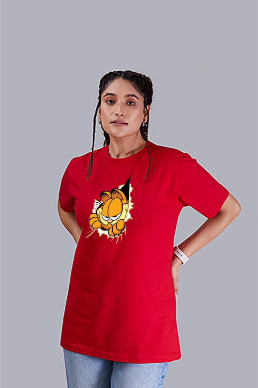 Garfield Round Neck Women (Red)