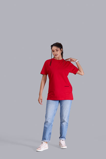 Walking Spaceship Round Neck Women (Red)