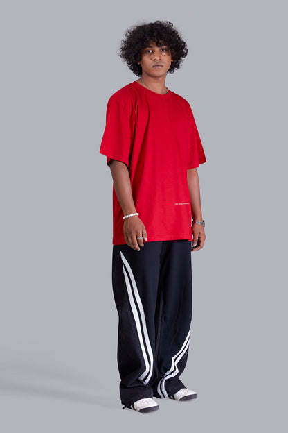 Anime Printed Oversized Red T shirt for Men