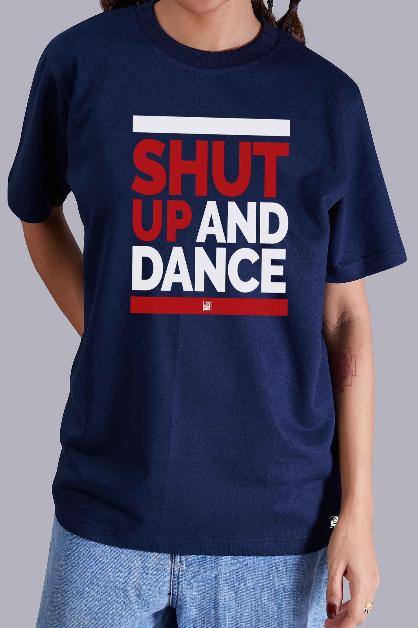 Shut Up And Dance Round Women (Navy Blue)