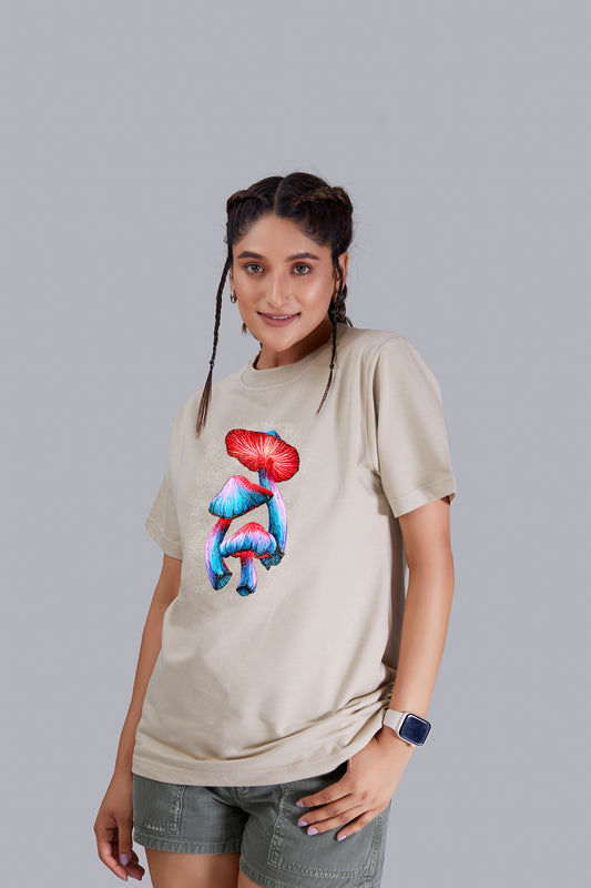 Magic Mushroom Round Neck Women (Sand)