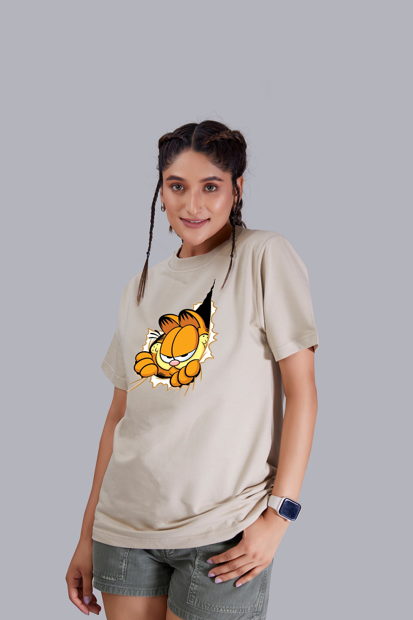 Garfield Round Neck Women (Sand)