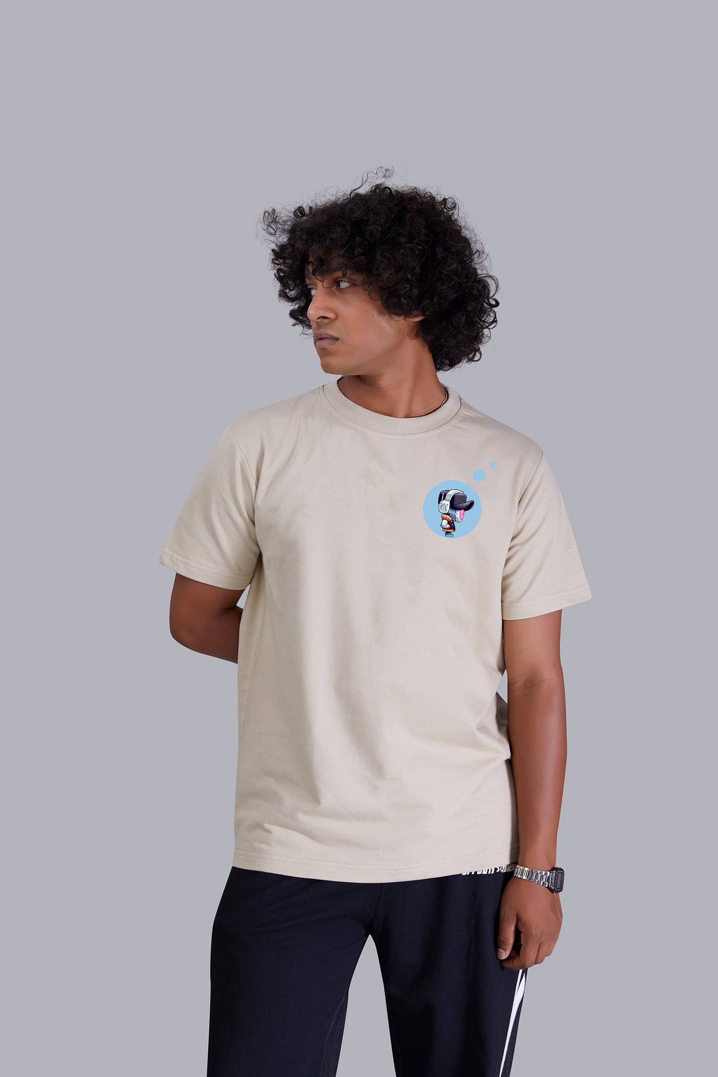 Sand Printed Round Tshirt For Men