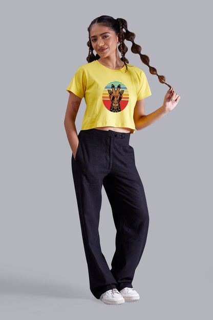 Giraffe Chic Yellow Crop Top