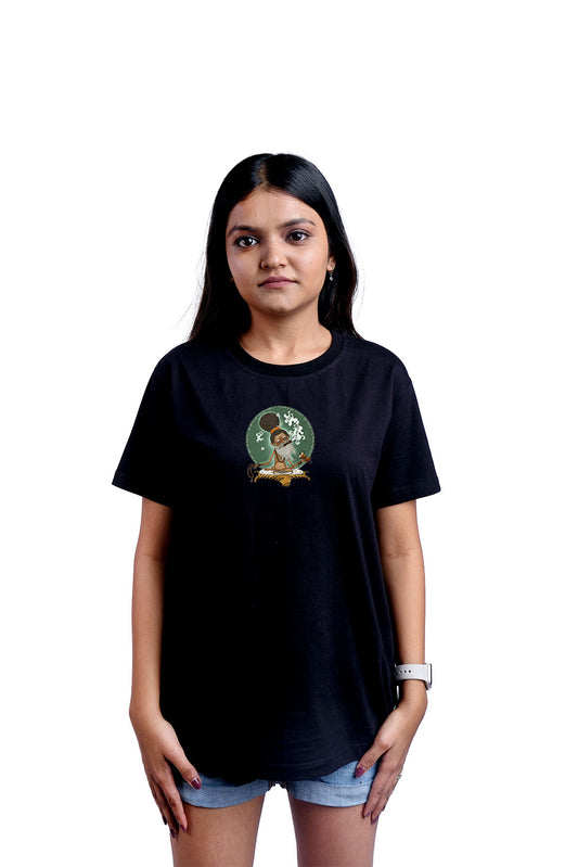 Babaji ki booty  Round Neck Women (Black)