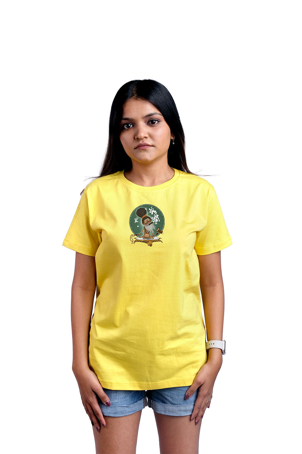 Babaji ki booty  Round Neck Women (Yellow)