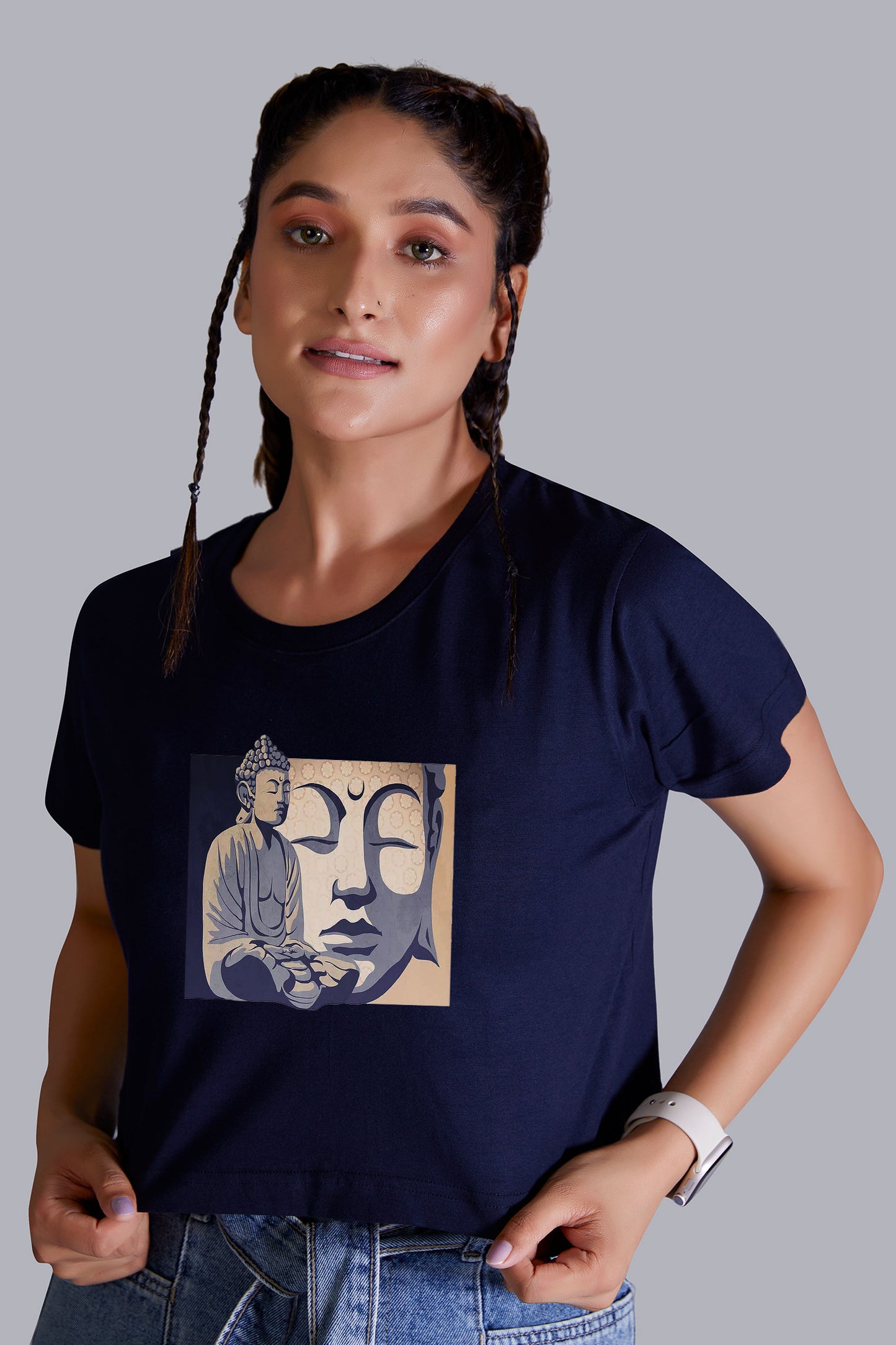 Navyblue Buddha Crop Chic