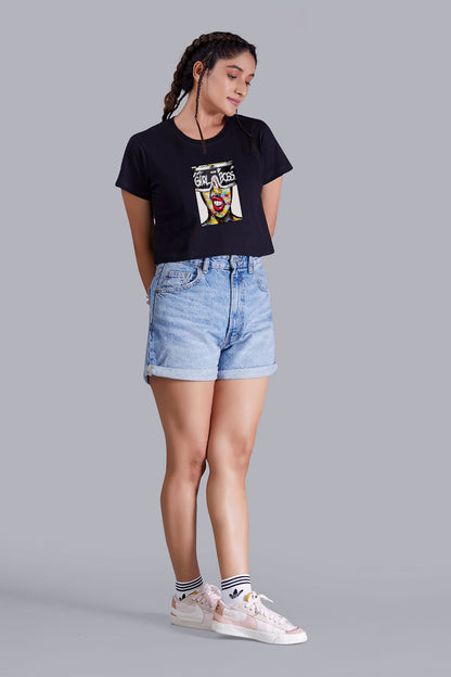 Black Girl Boss Printed Cropped T shirt