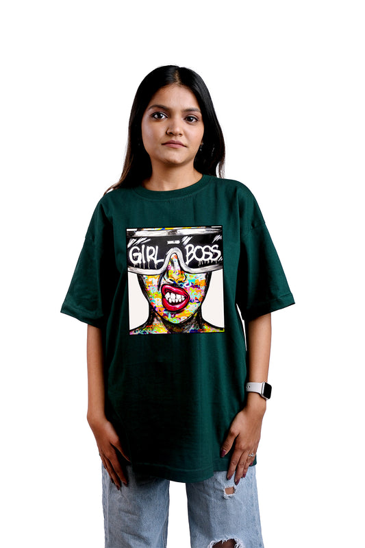 Girl Boss Oversize Women (Forest Green)