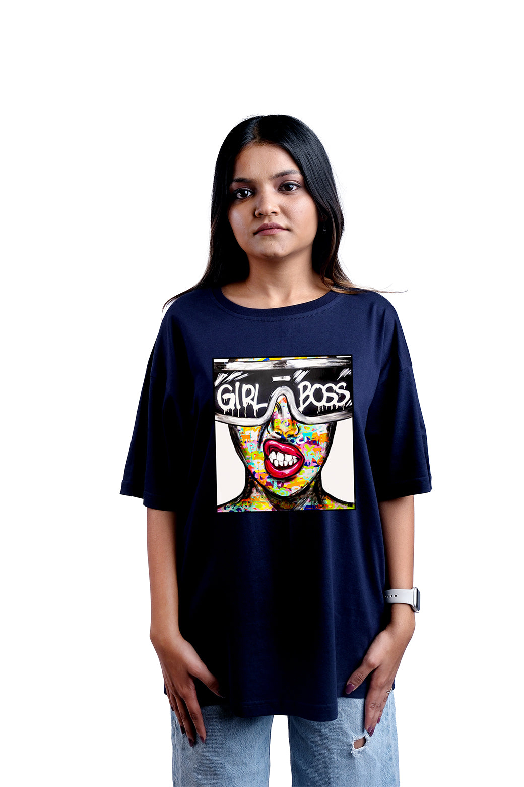 Girl Boss Oversize Women (Navy Blue)