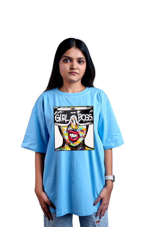 Girl Boss Oversize Women (Sky Blue)