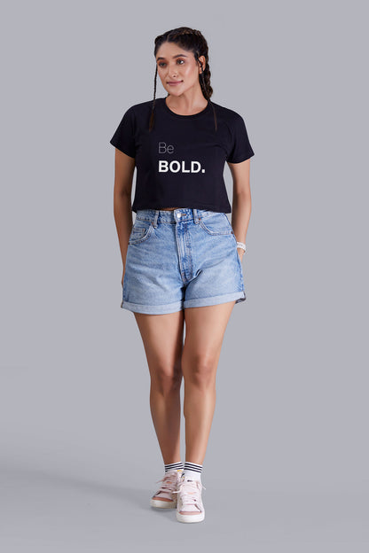 Be Bold Black Cropped T shirt