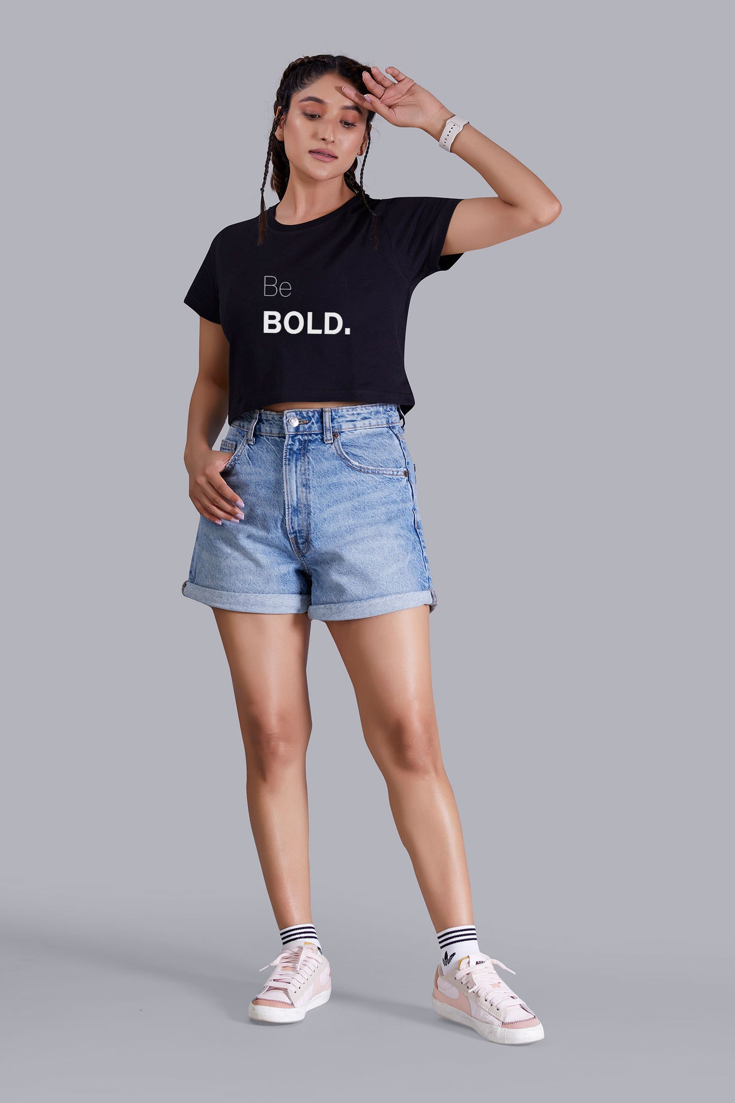 Be Bold Black Cropped T shirt