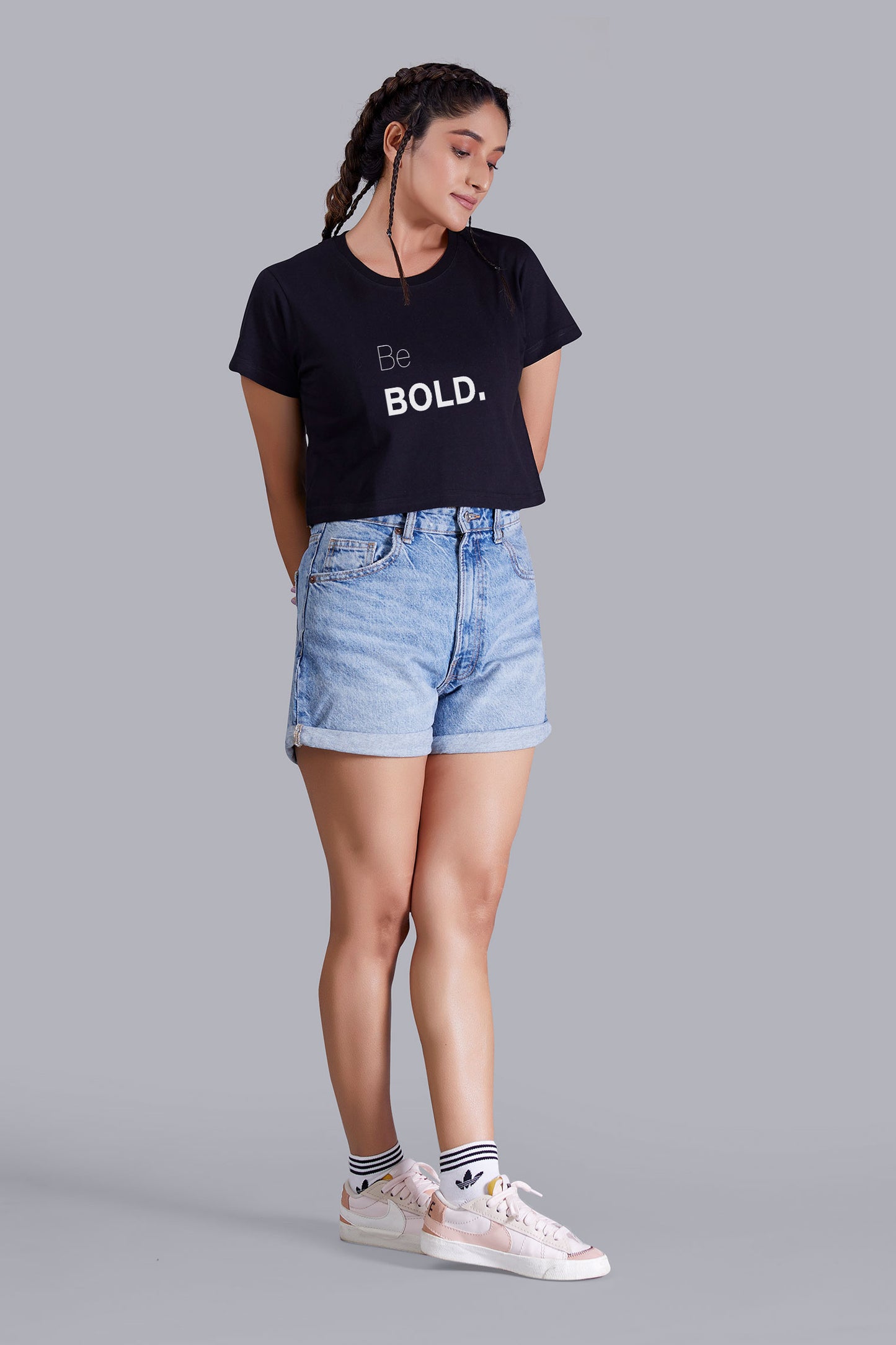 Be Bold Black Cropped T shirt