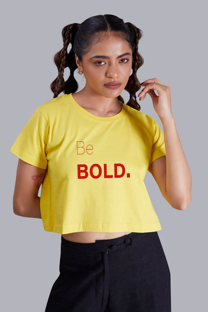 Be Bold Yellow Cropped T shirt