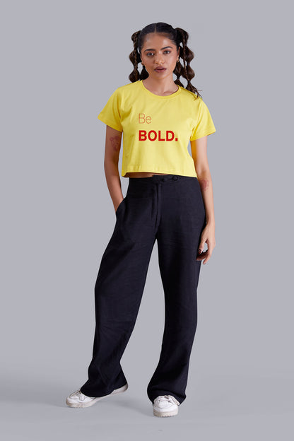 Be Bold Yellow Cropped T shirt