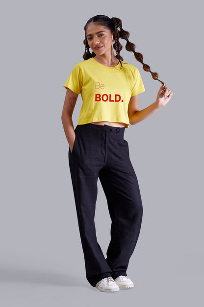 Be Bold Yellow Cropped T shirt