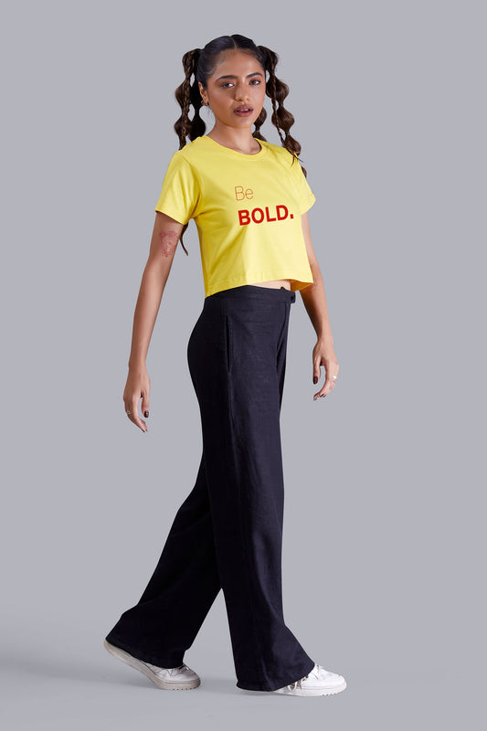 Be Bold Yellow Cropped T shirt